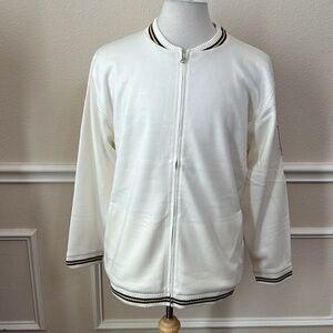 Spyder’s SECTION ZIP FRONT SWEATER - Ivory/Blk